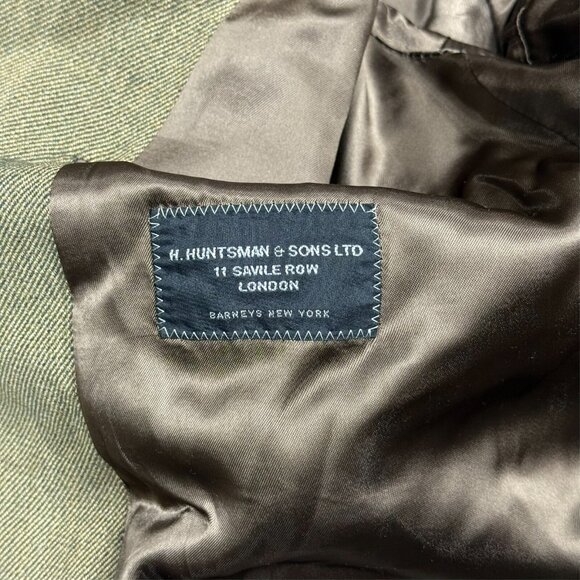 H. Huntsman & Sons 11 Savile Row Wool Cashmere Coat Twill Overcoat Italy 46R - Picture 8 of 10